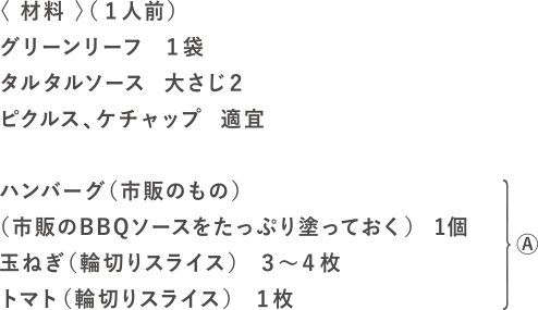 レタスdeバーガーの材料