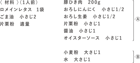 レタス餃子の材料